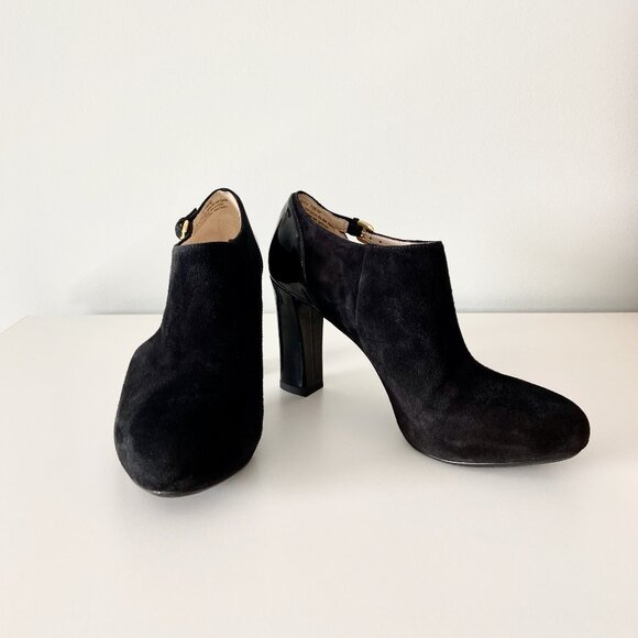 NATURALIZER Black Suede Leather Heels with Cutout - Size 7M - Picture 1 of 5